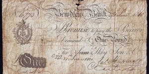 England 1810 1 Pound. Banknote