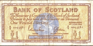 Scotland 1966 1 Pound. Banknote
