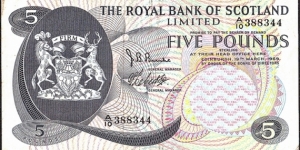 Scotland 1969 5 Pounds. Banknote