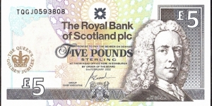 Scotland 2002 5 Pounds.

Queen Elizabeth II's Golden Jubilee. Banknote