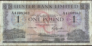 Ulster (Northern Ireland) 1976 1 Pound. Banknote