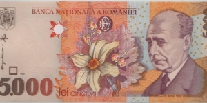 Romania 5000 Lei 1998 Banknote
