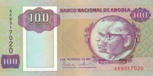 Angola P126 (100 kwanzas 4/2-1991) Banknote