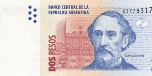Argentina P352 (2 pesos ND 2002) Banknote