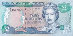 Bermuda P50 (2 dollars 7/5-2007) Banknote