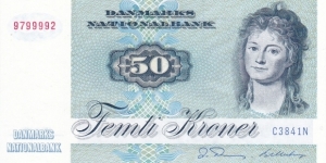 Denmark P50c (50 kroner 1984) Banknote