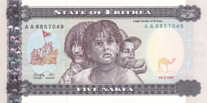 Eritrea P2 (5 nakfa 24/5-1997) Banknote