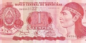 Honduras P76a (1 lempira 12/5-1994) Banknote