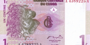 Congo (Demokratic Republic) P80a (1 centime 1/11-1997) Banknote
