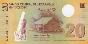 Nicaragua P202 (20 cordobas 2007) Polymer Banknote