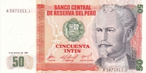 Peru P131a (50 intis 6/3-1986) Banknote