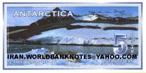ANTARCTICA  5Dollars(1996)(continent located at the South Pole)  Banknote
