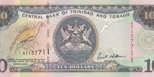 Trinidad and Tobago P43b (10 dollars 2002) Banknote