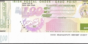Ireland 1996 1 Pound postal order. Banknote