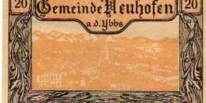 *NOTGELD*__20 Heller__pk# NL__30.12.1920__Neuhofen  Banknote