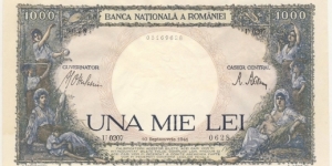 1000 Lei - Kingdom of Romania Banknote