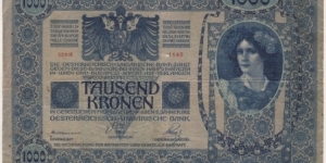 1000 Kronen/Korona- Austro/Hungarian Empire Banknote