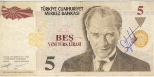 5 New Lira  Banknote