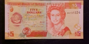 A nice crisp $5 note a friend brought back from vacation. Banknote