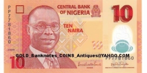 10 Naira 2009 (POLYMER) Banknote