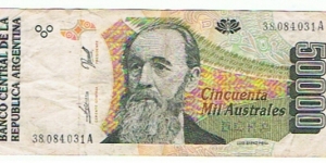 Front:Luis Sáenz Peña Back: The austral was the currency of Argentina  Banknote