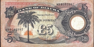 Biafra N.D. 5 Pounds.

A note that seldomly turns up. Banknote