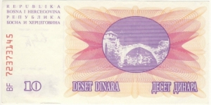 10 Dinara Banknote