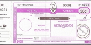 Namibia 1994 50 Cents postal order. Banknote