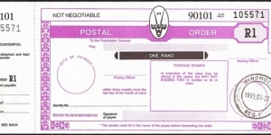 Namibia 1995 1 Rand postal order. Banknote