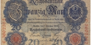 20 Mark(German Empire 1908) Banknote