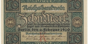 10 Mark(Weimar Republic 1920) Banknote