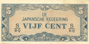 5 VIJF Cent #S-BQ Banknote