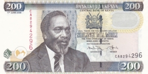 Kenya P43f (200 shillings 17/6-2009) Banknote