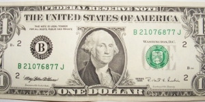 1 Dollar. Washington portrait. Banknote