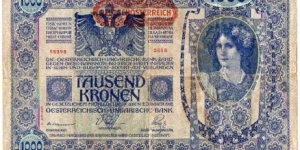1000 Kronen__pk# 61__o.d 02.01.1902__overprint 