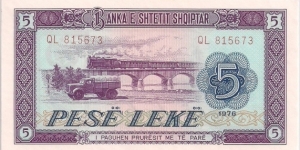 5 LEKE Banknote