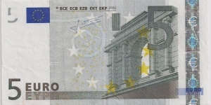 5 Euro , Serial M (Portugal) European Union Banknote