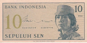 Indonesia 10 Sen. Banknote for SWAP/SELL. SELL PRICE IS: $0.5 Banknote