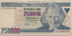 250,000 Liras Banknote