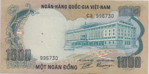 Vietnam South 1000 Dong  Banknote