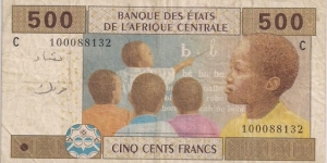 500 Franc ,
Central African CFA franc serial C: Chad Banknote