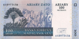 100 ARIARY (500 Francs) Banknote