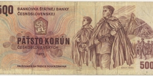 500 Korun-Czechoslovakia 1973 Banknote