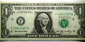 US FRN 2006 1 Dollar Atlanta district Tombstone SN: F19811967B Banknote