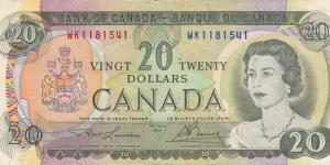 Canada P89b (20 dollars 1969) Banknote