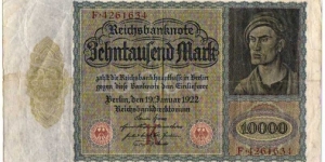 10'000 Mark__pk# 70__(K)__19.01.1922 Banknote