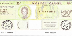 England 2004 50 Pence postal order.

A very interesting numismatic item from Rhodesia - Rhodesia,Nottinghamshire,that is! Banknote