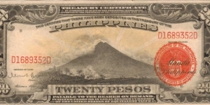 PI-85b RARE Philippine 20 Peso U.S. War Department note in series 3-3 Banknote