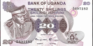 Uganda N.D. 20 Shillings. Banknote