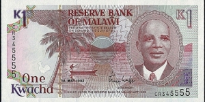 Malawi 1992 1 Kwacha. Banknote